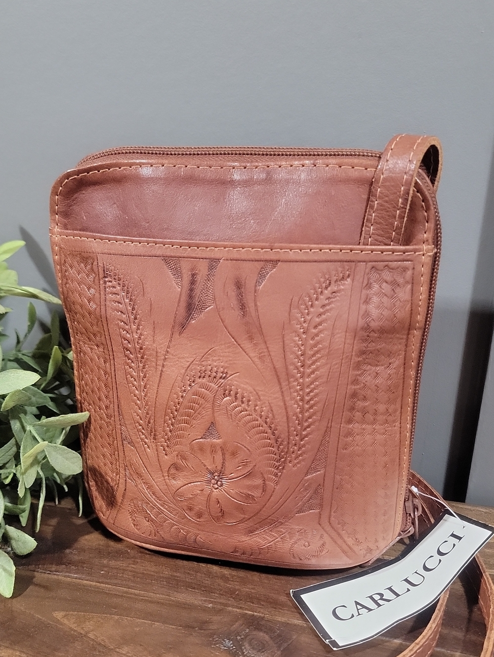 NWT Tooled Leather Crossbody - Picture 5 of 15